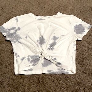 Blue and white crop top